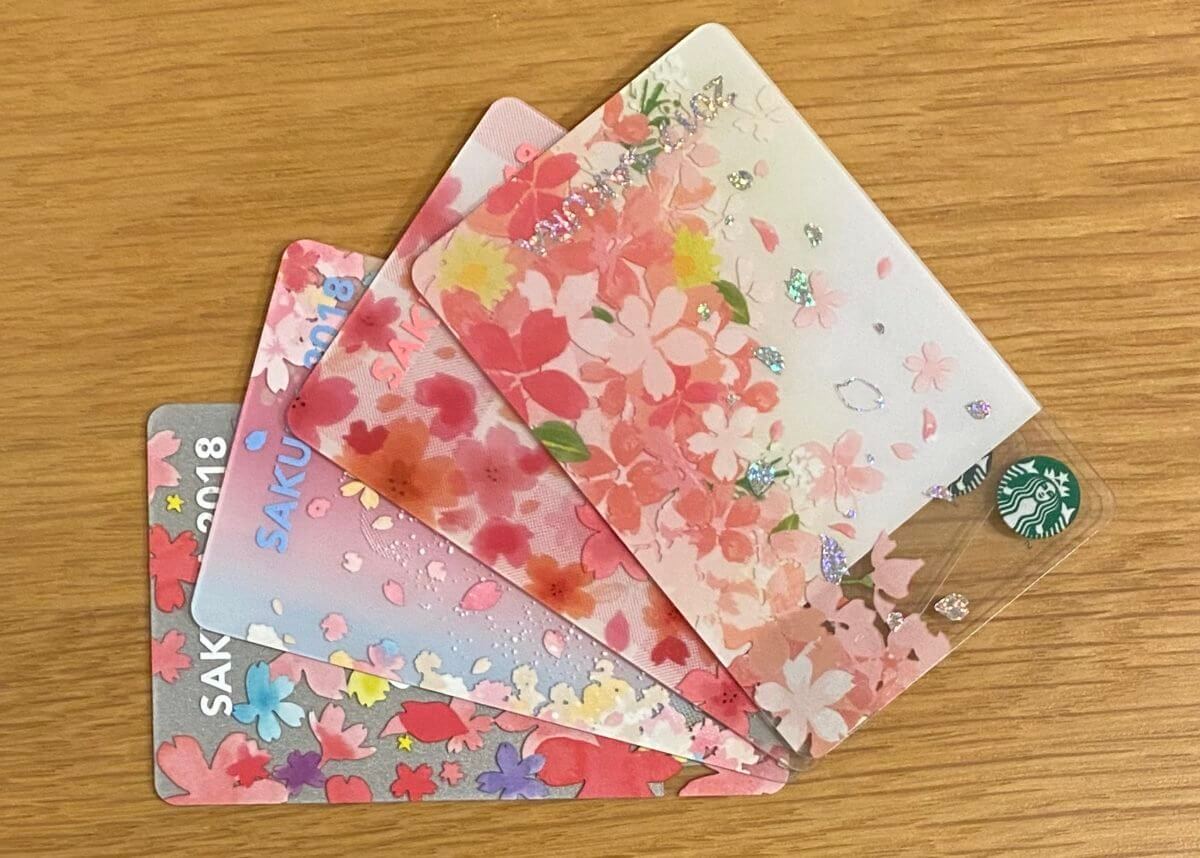 桜柄のスターバックスカード(4枚)